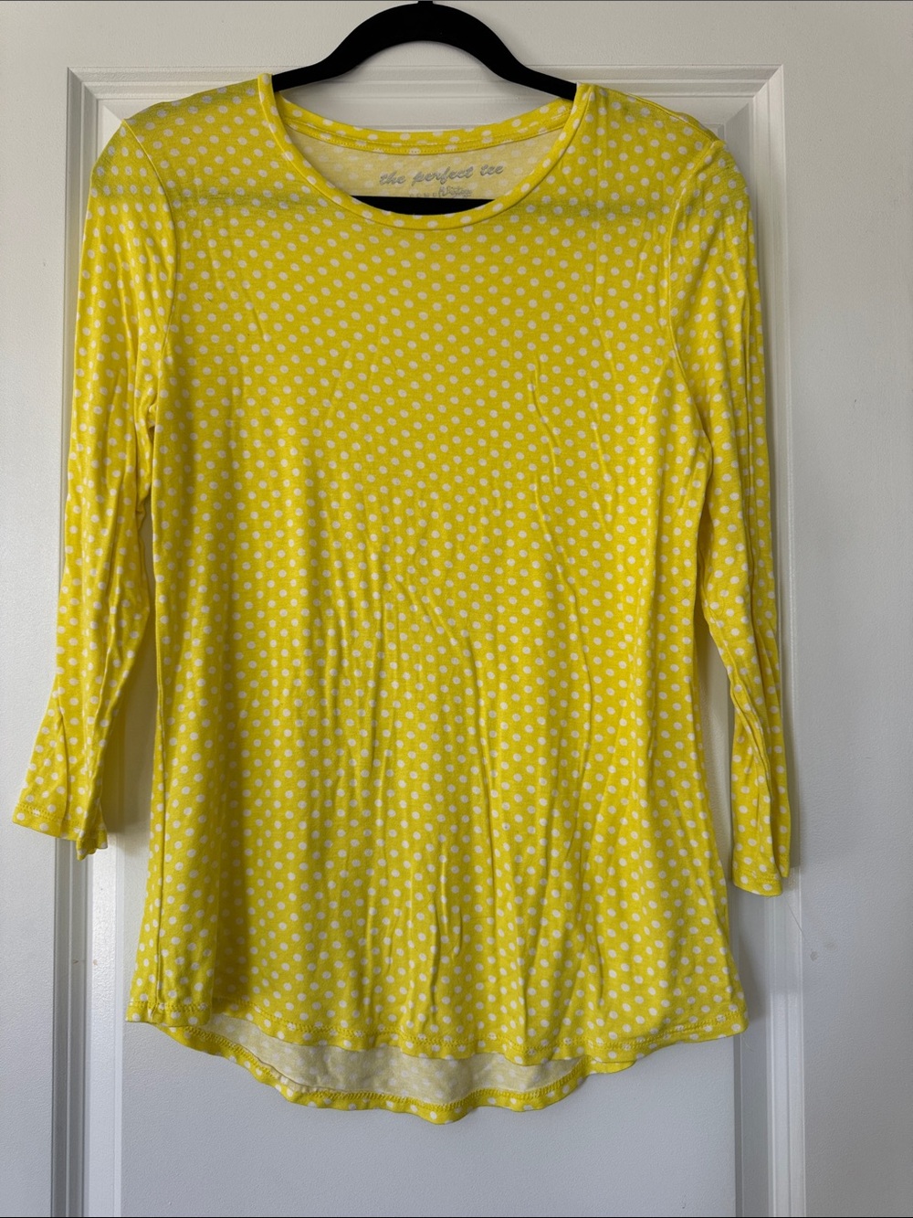 Women’s Yellow Polka Dot Long-Sleeve Tee